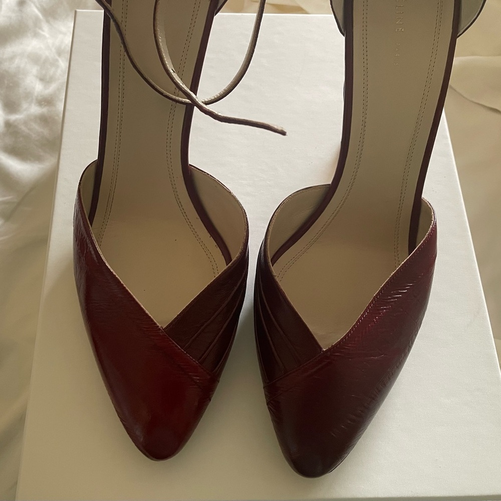 CELINE Night out eel and kidskin D'Orsay shoes